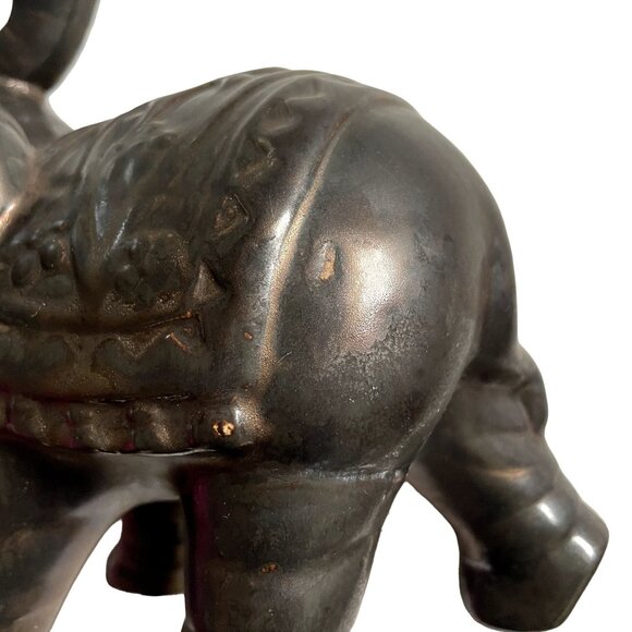 Lucky Ceramic Elephant Trunk Up With Saddle Black Copper Better Homes & Garden u - Picture 3 of 8
